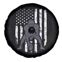 Football Player American Flag Spare Tire Cover Cool Distressed Vintage Patriotic - Wonder Print Shop