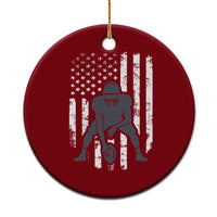 Football Player American Flag Ceramic Ornament Cool Distressed Vintage Patriotic - Wonder Print Shop