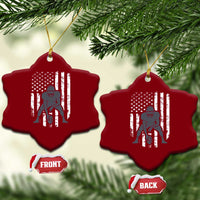 Football Player American Flag Ceramic Ornament Cool Distressed Vintage Patriotic - Wonder Print Shop