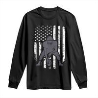 Football Player American Flag Long Sleeve Shirt Cool Distressed Vintage Patriotic - Wonder Print Shop