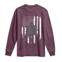 Football Player American Flag Long Sleeve Shirt Cool Distressed Vintage Patriotic - Wonder Print Shop