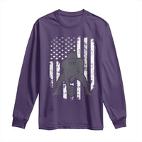 Football Player American Flag Long Sleeve Shirt Cool Distressed Vintage Patriotic - Wonder Print Shop
