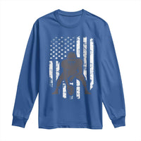 Football Player American Flag Long Sleeve Shirt Cool Distressed Vintage Patriotic - Wonder Print Shop