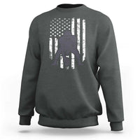 Football Player American Flag Sweatshirt Cool Distressed Vintage Patriotic - Wonder Print Shop