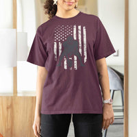 Football Player American Flag T Shirt For Women Cool Distressed Vintage Patriotic - Wonder Print Shop