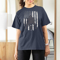 Football Player American Flag T Shirt For Women Cool Distressed Vintage Patriotic - Wonder Print Shop