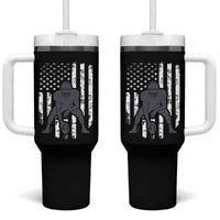 Football Player American Flag Tumbler With Handle Cool Distressed Vintage Patriotic - Wonder Print Shop
