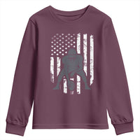 Football Player American Flag Youth Sweatshirt Cool Distressed Vintage Patriotic - Wonder Print Shop