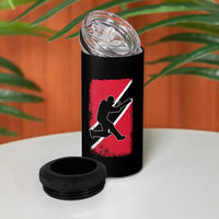 Trinidad and Tobago Cricket 4 in 1 Can Cooler Tumbler Retro Vintage Sport Trini Trinidadian Flag Cricket Fan