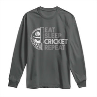 Eat Sleep Cricket Repeat Long Sleeve Shirt Retro Vintage Cricket Gifts
