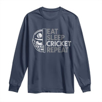 Eat Sleep Cricket Repeat Long Sleeve Shirt Retro Vintage Cricket Gifts