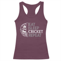 Eat Sleep Cricket Repeat Racerback Tank Top Retro Vintage Cricket Gifts