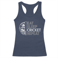 Eat Sleep Cricket Repeat Racerback Tank Top Retro Vintage Cricket Gifts