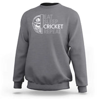 Eat Sleep Cricket Repeat Sweatshirt Retro Vintage Cricket Gifts