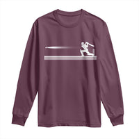 Cricket Player Long Sleeve Shirt Powerful Batsman Shot Cricket Gifts
