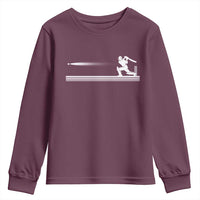 Cricket Player Youth Sweatshirt Powerful Batsman Shot Cricket Gifts