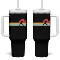 Retro Cricket Player Tumbler With Handle Retro Vintage Sport Batsman Cricket Gifts