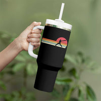 Retro Cricket Player Tumbler With Handle Retro Vintage Sport Batsman Cricket Gifts