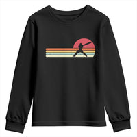 Retro Cricket Player Youth Sweatshirt Retro Vintage Sport Batsman Cricket Gifts
