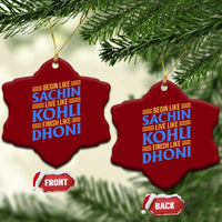 Indian Cricket Ceramic Ornament Begin Like Sachin Live Like Kohli Finish Like Dhoni