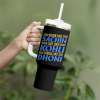 Indian Cricket Tumbler With Handle Begin Like Sachin Live Like Kohli Finish Like Dhoni