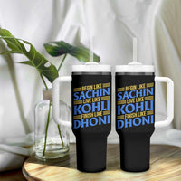 Indian Cricket Tumbler With Handle Begin Like Sachin Live Like Kohli Finish Like Dhoni
