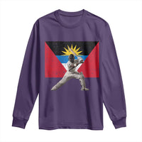 Antigua and Barbuda Cricket Long Sleeve Shirt Retro Vintage Sport Antiguan Flag West Indies Fan