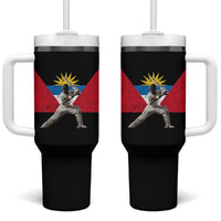 Antigua and Barbuda Cricket Tumbler With Handle Retro Vintage Sport Antiguan Flag West Indies Fan