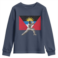 Antigua and Barbuda Cricket Youth Sweatshirt Retro Vintage Sport Antiguan Flag West Indies Fan