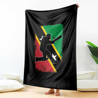 Saint Kitts and Nevis Cricket Throw Blanket Retro Vintage Sport Kittitian Flag West Indies Cricket Fan