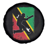 Saint Kitts and Nevis Cricket Spare Tire Cover Retro Vintage Sport Kittitian Flag West Indies Cricket Fan