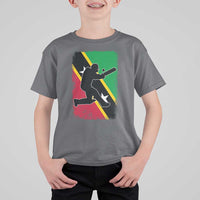 Saint Kitts and Nevis Cricket T Shirt For Kid Retro Vintage Sport Kittitian Flag West Indies Cricket Fan