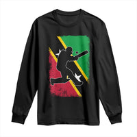 Saint Kitts and Nevis Cricket Long Sleeve Shirt Retro Vintage Sport Kittitian Flag West Indies Cricket Fan