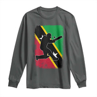 Saint Kitts and Nevis Cricket Long Sleeve Shirt Retro Vintage Sport Kittitian Flag West Indies Cricket Fan