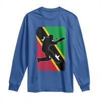 Saint Kitts and Nevis Cricket Long Sleeve Shirt Retro Vintage Sport Kittitian Flag West Indies Cricket Fan