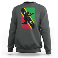 Saint Kitts and Nevis Cricket Sweatshirt Retro Vintage Sport Kittitian Flag West Indies Cricket Fan
