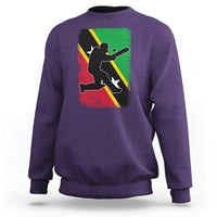 Saint Kitts and Nevis Cricket Sweatshirt Retro Vintage Sport Kittitian Flag West Indies Cricket Fan