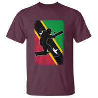 Saint Kitts and Nevis Cricket T Shirt Retro Vintage Sport Kittitian Flag West Indies Cricket Fan