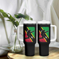 Saint Kitts and Nevis Cricket Tumbler With Handle Retro Vintage Sport Kittitian Flag West Indies Cricket Fan