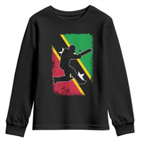 Saint Kitts and Nevis Cricket Youth Sweatshirt Retro Vintage Sport Kittitian Flag West Indies Cricket Fan