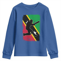 Saint Kitts and Nevis Cricket Youth Sweatshirt Retro Vintage Sport Kittitian Flag West Indies Cricket Fan