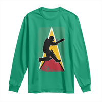 Guyana Cricket Long Sleeve Shirt Retro Vintage Sport Guyanese Flag West Indies Cricket Fan