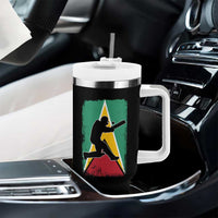 Guyana Cricket Tumbler With Handle Retro Vintage Sport Guyanese Flag West Indies Cricket Fan