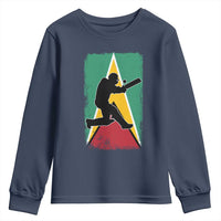 Guyana Cricket Youth Sweatshirt Retro Vintage Sport Guyanese Flag West Indies Cricket Fan