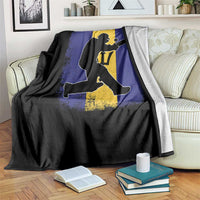 Barbados Cricket Throw Blanket Retro Vintage Sport Bajan Flag West Indies Cricket Fan