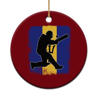 Barbados Cricket Ceramic Ornament Retro Vintage Sport Bajan Flag West Indies Cricket Fan