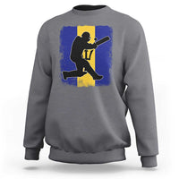 Barbados Cricket Sweatshirt Retro Vintage Sport Bajan Flag West Indies Cricket Fan