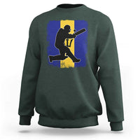 Barbados Cricket Sweatshirt Retro Vintage Sport Bajan Flag West Indies Cricket Fan