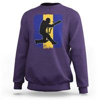 Barbados Cricket Sweatshirt Retro Vintage Sport Bajan Flag West Indies Cricket Fan