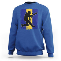 Barbados Cricket Sweatshirt Retro Vintage Sport Bajan Flag West Indies Cricket Fan